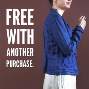 INDIGO dyed blue linen BCBG blazer jacket